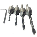 4x /Set Straight Shank Three-point Woodworking Countersink Drill Bit s MPB QOB