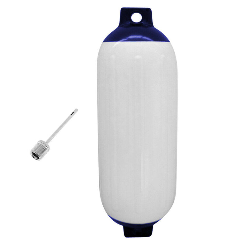 2pcs Marine Boat Fender Premium PVC Bumper Dock Shield Protection Blue White