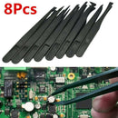 8Pc/Set Electronic Hand Tool PCB Repair Tweezers Plastic Tweezer Kit ESD Forceps