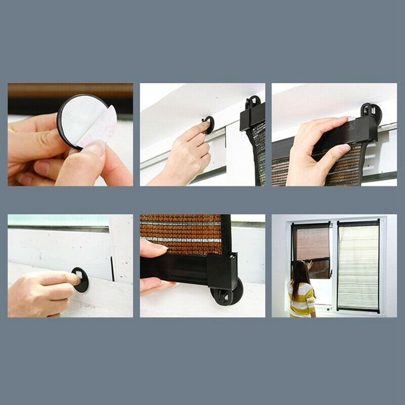 Window Curtains 1pcs Home Decor Portable Curling Bedroom Car Durable Sunscr E1C3