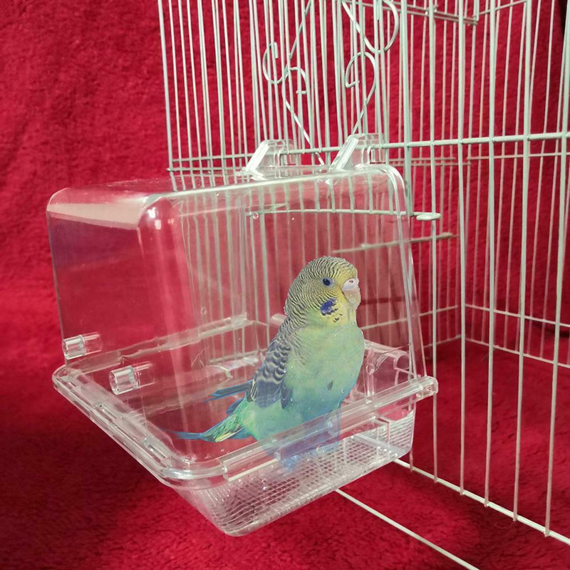 Pet Acrylic Bathtub Birds Bathroom Cage Food Feeder For Birds Parrots Macaws
