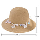 shell Summer Hats for Women Fashion Design Women Beach Sun Hat Foldable Bri