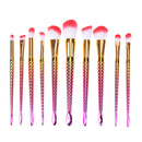 10pcs/set Makeup Brush Fish Tail Powder Contour Foundation Makeup Brushes A