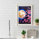 Diamond Painting Peach Blossom Under Moon Full Round Wall Picture 30x40cm