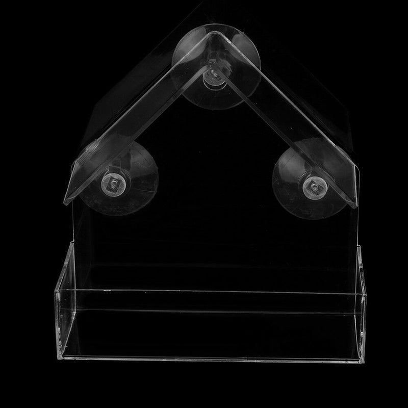 Clear Glass Window Viewing Bird Feed Hotel Table Seed Peanut Hanging Suction