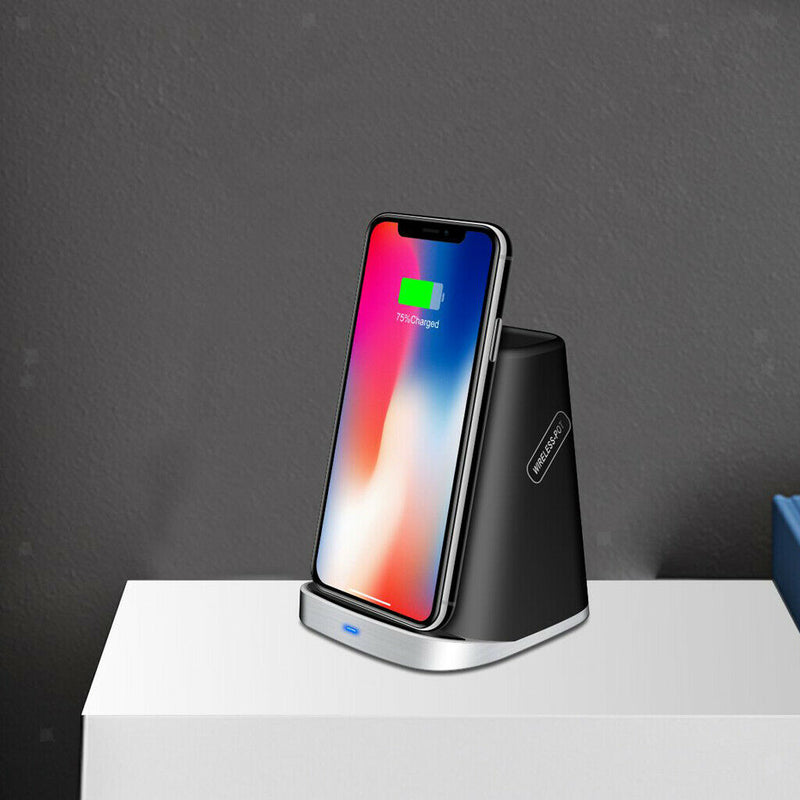 2 In 1 Wireless Charger Fast Charge Pad, Universally Compatible with Qi Enabled