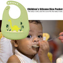 Cartoon Silicone Kids Bib Waterproof Baby Feeding Adjustable Apron (Green) A