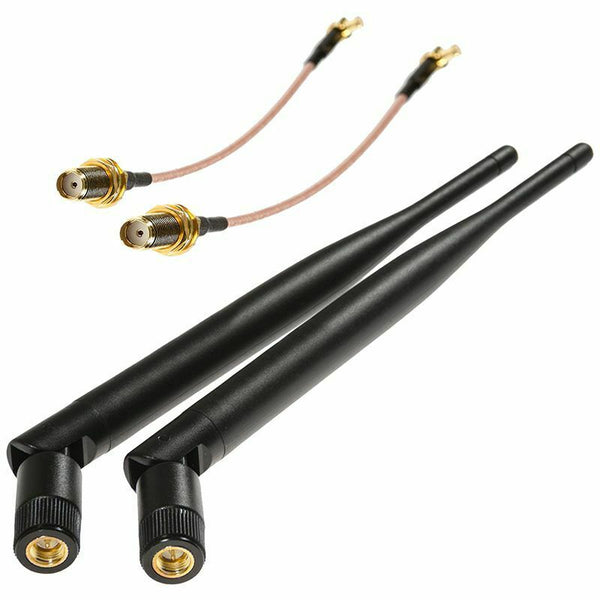 2pcs 5dBi 1090MHz&978MHz Antenna Bundle+2pcs MCX male to SMA female Connect O4K8