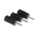 3pcs Black 2.5mm Male to 3.5mm Female Audio Stereo headphones  Adapter Plug J Kw