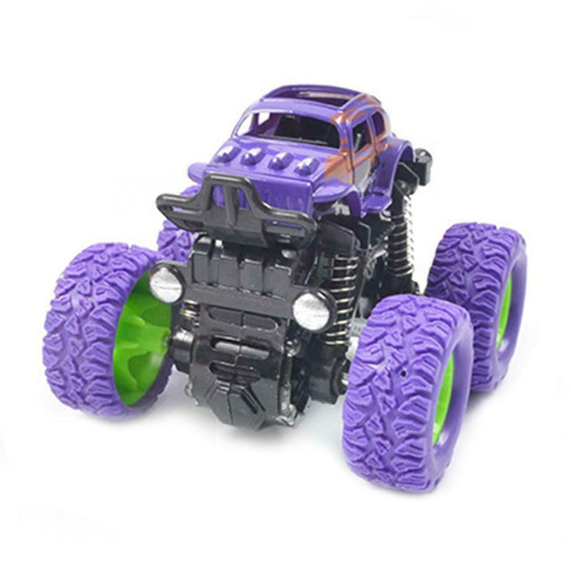 Mini Off-Road Vehicle Four-Wheel-Drive Plastic Kids Toys Stunt Car (Purple)