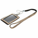 Rhinestone Bling Crystal Custom Lanyard Vertical ID Badge Holder (Champagne