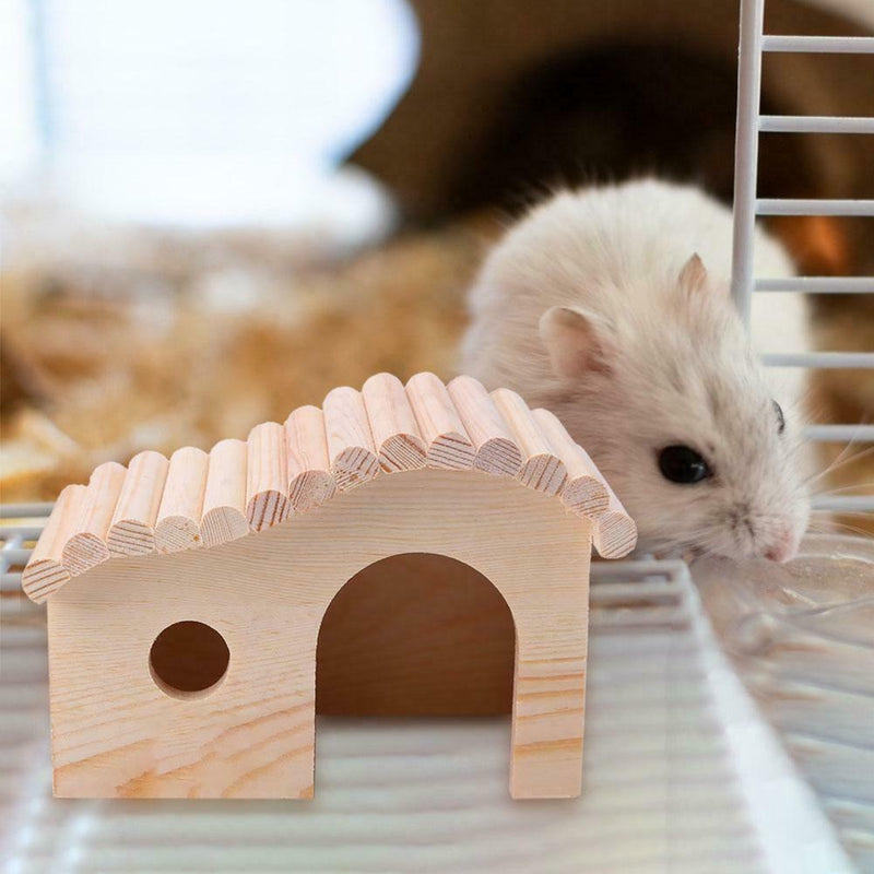 Small Animal Wooden Sleeping Nest Hamster Hedgehog House Bed Dodge Assembly