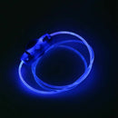 Adjustable LED Light Flashing Collar for Dog Cat Pet cord blue
