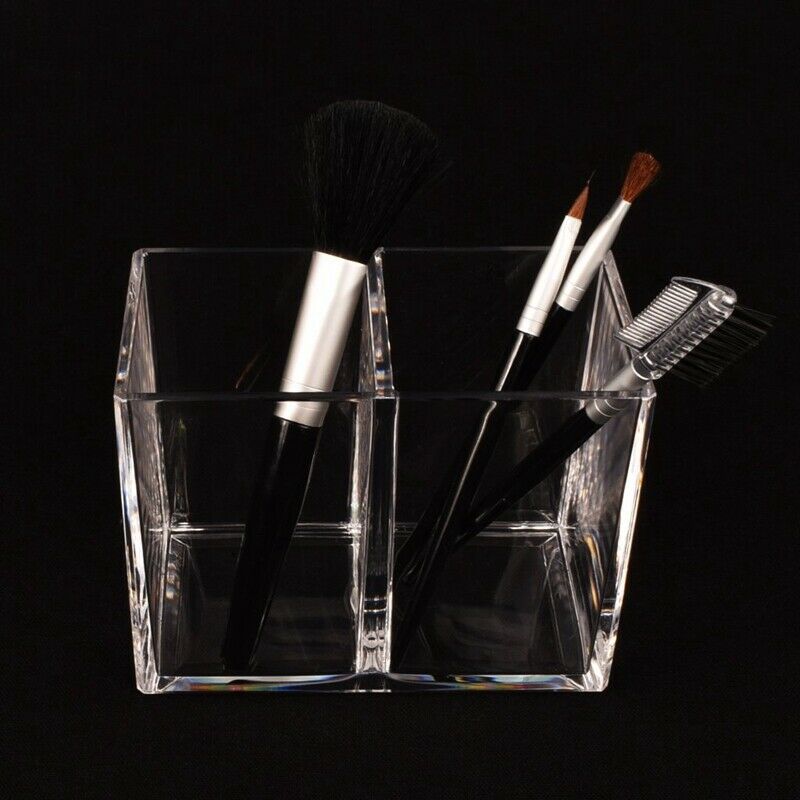 Clear Acrylic Makeup Brush Holder Pen Pencil Cup Holder Cosmetic Storage Ca L5M9