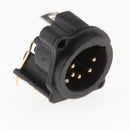 Curved XLR 5Pins Male Chassis Panel Mounted Socket Adapter for DMX MIC