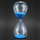 Large Fashion Blue Sand Glass Sandglass Hourglass Timer Clear Smooth Glass