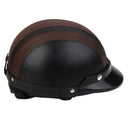 Motorcycle Motorbike Open Face Helmet Visor with Goggles - Brown