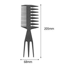 Black Double-sided Teeth Comb Fishbone Hair Comb for Salon Hairdressing Kit