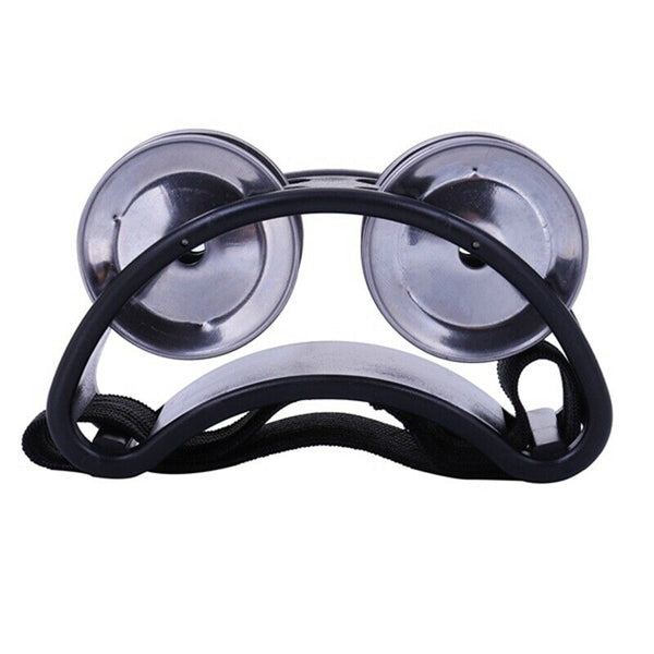 Foot Tambourine Percussion with Steel Jingles for Cajon & Guitar Players bl