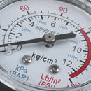 Round 0-180 psi 13mm 1/4BSP Diameter Dial Comparator Air Manometer, Black M5T3