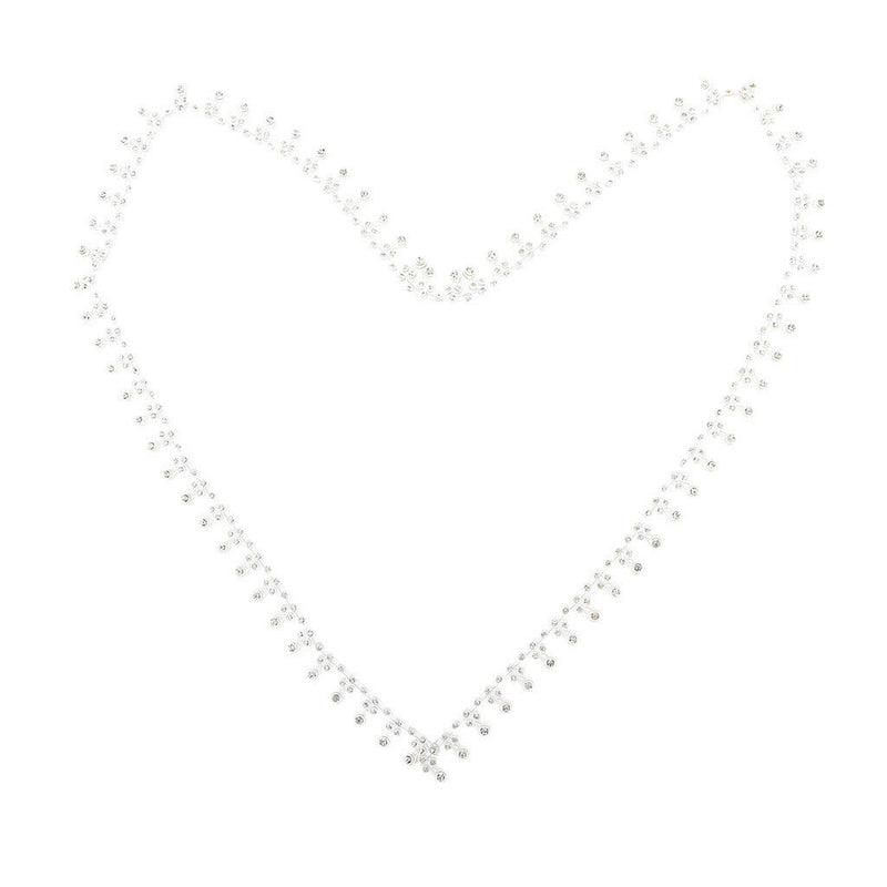 1 Yard White Diamante Trim Crystal Rhinestone Applique Chain Sew On Trimming