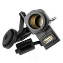 Black 5V 2.1A USB Phone 12V Motorcycle Handlebar Handle Bar Clamp Charger P