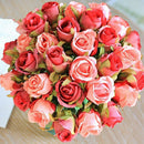 12pcs/lots Artificial Rose Flowers Wedding bouquet Thai Royal Rose Silk flo Q9Y9