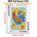 Rooster 5D DIY Full Round Drill Diamond Painting Animal Cross Stitch (B887) A