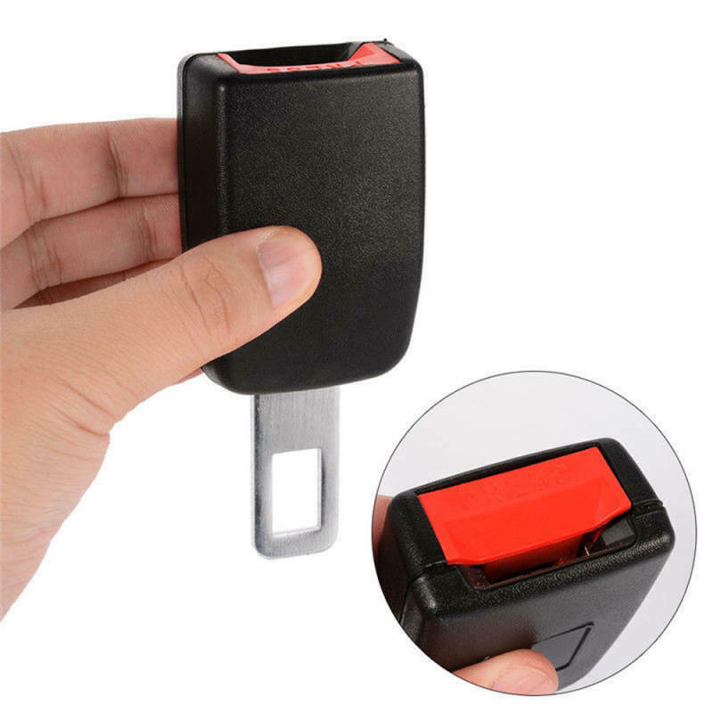 2Pcs Car Safety Seat Belt Buckle Extension Extender Clip Stopper Black Uni WBZ