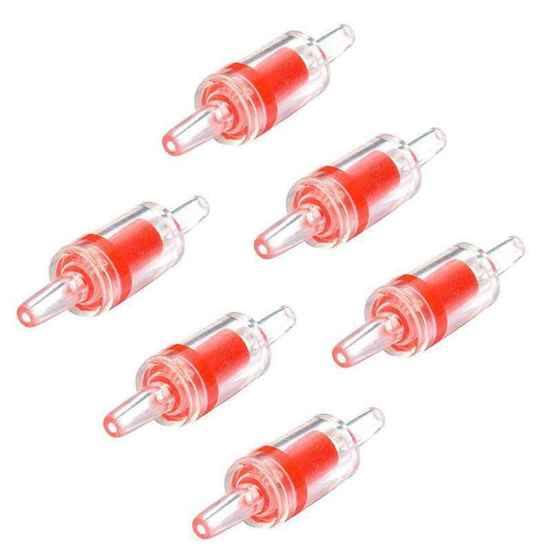 Aquarium Air Pump Check Valves Red Clear Plastic One Way Non-Return Check V