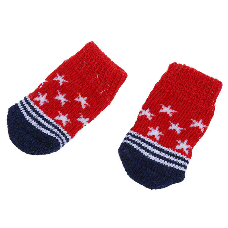 Paw Print Pet Dog Socks w/ Non-slip Bottom - Approx. 2.7 Inch Long x 1.5 In O6T5