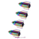 4pcs Colorful Rocket Shaped Aluminum Car Wheel Tire Valve Stem Caps Covers