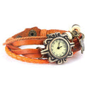 Retro Female Wrist Watch Bracelet Artificial Leather Strap Knit Wrap Around M3L9