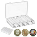 100X 30mm Clear Round Cases Collection Coin Storage Holder Box Display Container