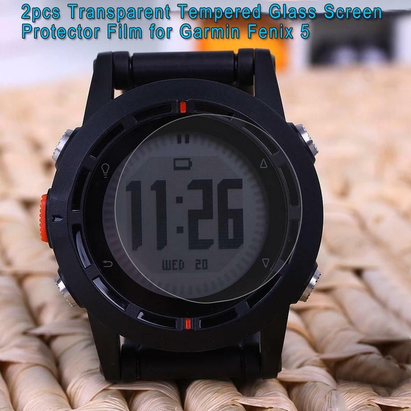 2pcs Transparent Tempered Glass Screen Protector Film for Garmin Fenix 5