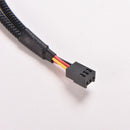 3Pin Female Y-Splitter Dual Male Power Sleeved Adapter Cable Computer Case Fan L