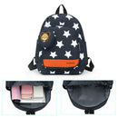 Women Canvas Backpack Teenager Girls Schoolbag Large Knapsack (Navy Blue)