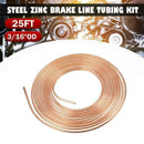25ft Copper Steel Brake Clutch Oil Hose Anti-rust Fittings Kit Tubing Line K1V9