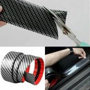 3CM*1M Carbon Fiber Rubber Black Door Sill Protector Edge Guard Strip Car Decor