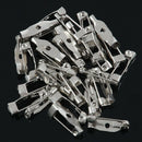 10 Brooch Backs Bar Safety Pins 15mm Catch Findings Small Tiny G8Q4