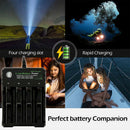 For 18350 Li-ion Battery 4-slot 3.7V Rechargable Intelligent USB Charger