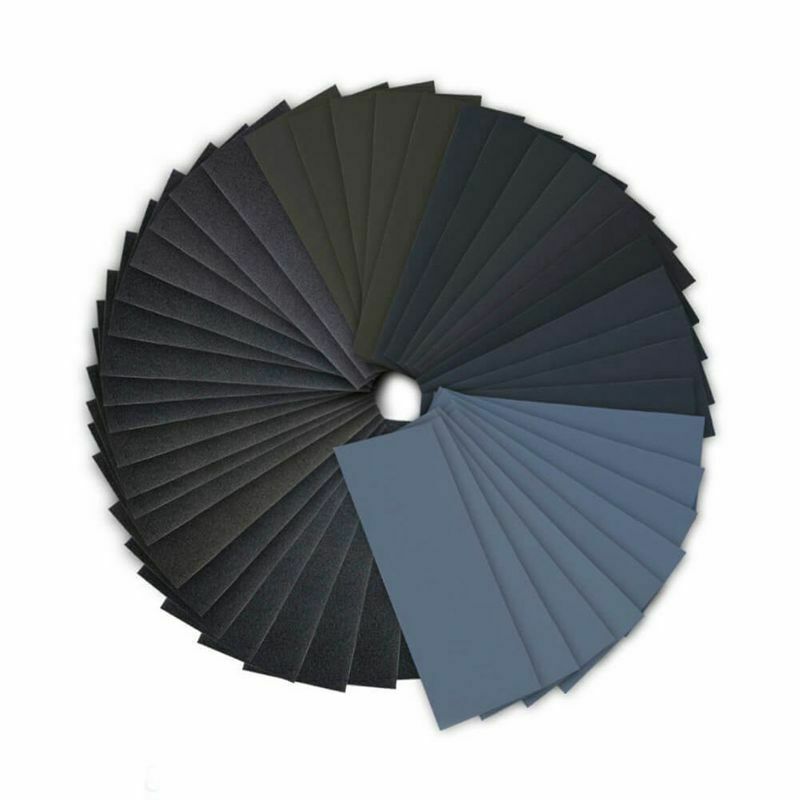 72Pcs 400 to 3000 Grit Wet Dry Sandpaper Assortment 9 x 3.6 Inches for Auto J7J7