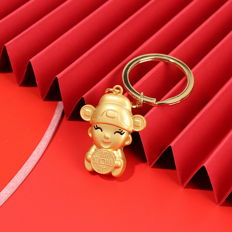 2021 Chinese Wind Ox Year Lucky Treasure Creative Fortune Car Keychain Gifts_kz