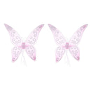 2pcs Girls Glitter Pink Butterfly Wing Fairy Princess Party Fancy Dress Gift
