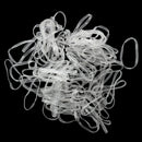 100 x Looking Hair elastics Deely Rubbers' White Transparent 2mm