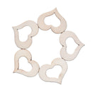 100PCS Natural Wooden Hollow Flower Star Heart Handmade Wooden Crafts Home  NT3C