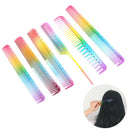 6pcs/set Rainbow Comb Hairdressing Salon Plastic Comb Hair Cutting Styling T Gw