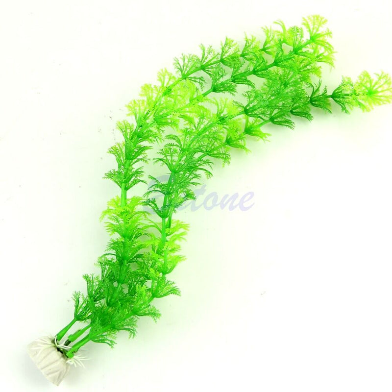 13" Stunning Green Artificial Plastic Grass Fish Tank Water Aquarium Plant Decor