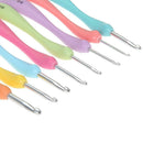 8Pcs 8 Colors Colorful Plastic Handle Aluminum Crochet Hook Knitting Needle