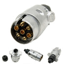 7 Pin Car Electric Socket Round Male Metal Adapter For Caravan Trailer Plug FT